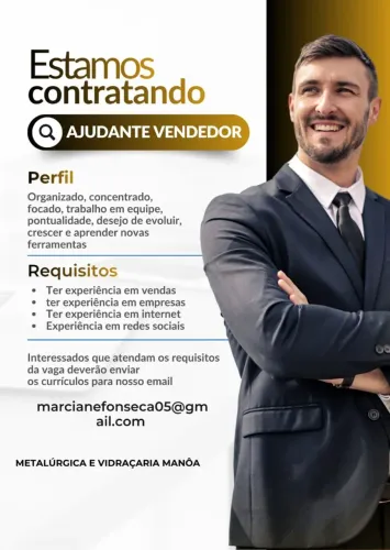 Estamos contratando ajudante vendedor