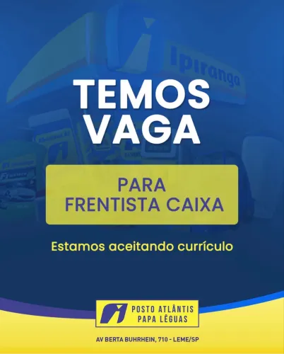 Contrata-se Frentista / Caixa