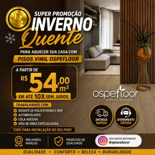 Mega promoção de pisos Ospefloor 2mm absolut