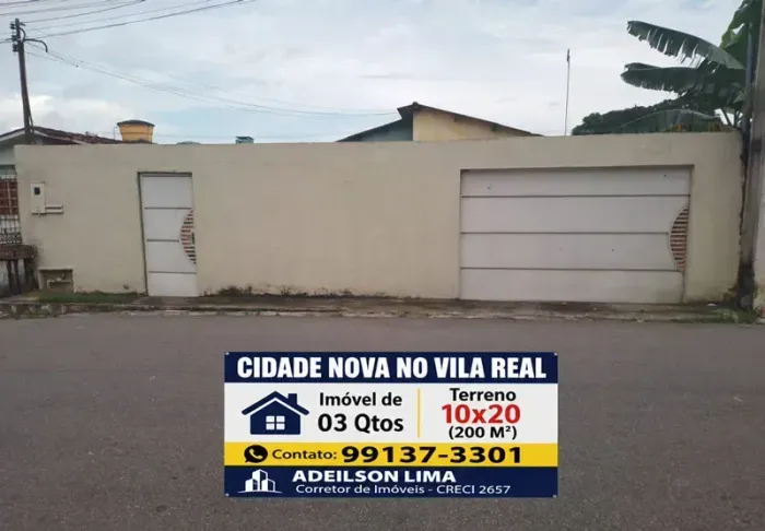 CIDADE NOVA, Ótimo Imóvel de 03 Quartos, Terreno 10x20
