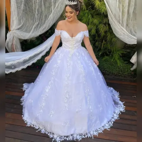 Vestido de noiva renda 3 d seminovo