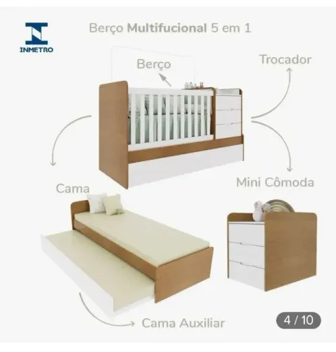 Berço 5 em 1(multifuncional)