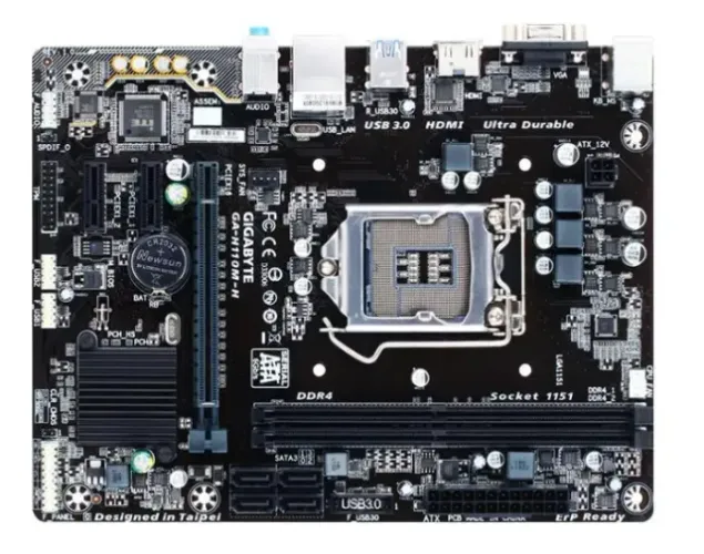 Placa-mãe Gigabyte H110M-H LGA1151 2x slots DDR4 Dimm Intel H110 Funcionando perfeitamente