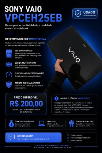 Notebook Sony barato para sair rápido!!