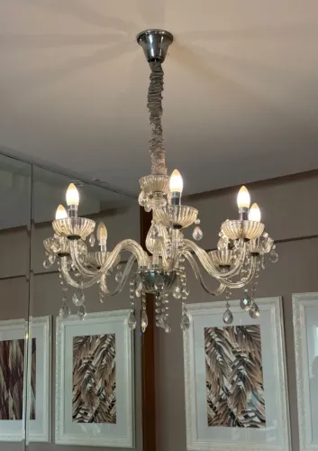 Lustre de cristal 8 lâmpadas
