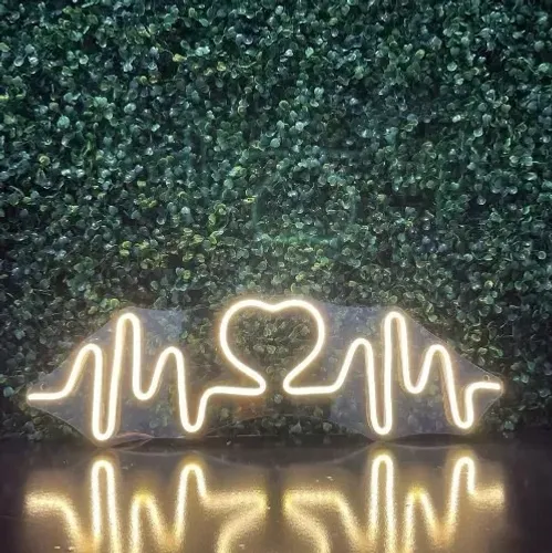 Luminária Painel Neon Led - Coração Batimento