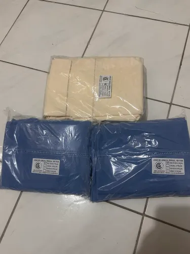 Kit 2 lençóis de solteiro e 1 de casal com elástico e fronhas 