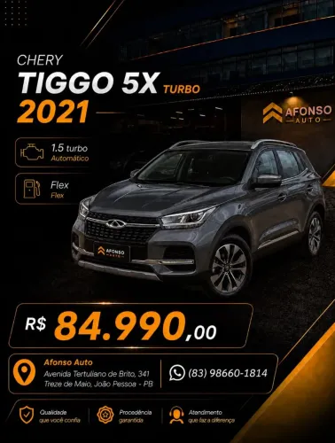 Chery Tiggo 5X T 1.5 16V Turbo Flex Aut. 2021