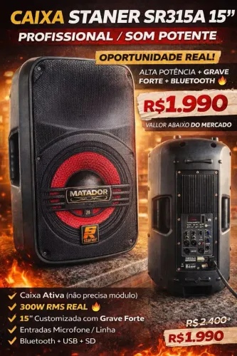 CAIXA STANER SR315A (PROFISSIONAL PERSONALIZADA).