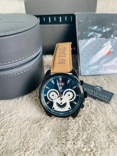 Relógio Masculino Luxo Tag Heuer Carrera Pulseira Couro
