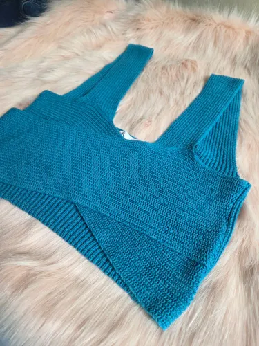 Croped zara linha azul novo
