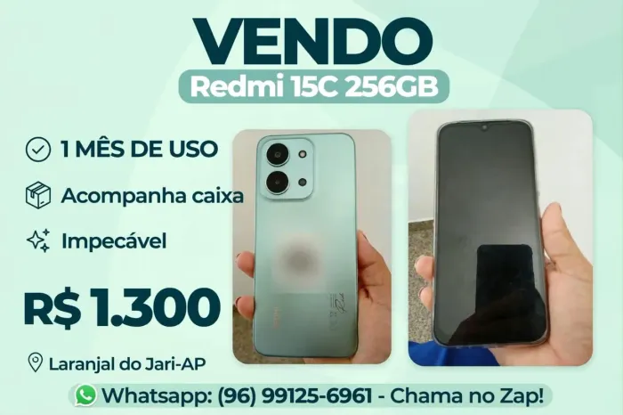 Celular 1,300 com 1 mês de uso