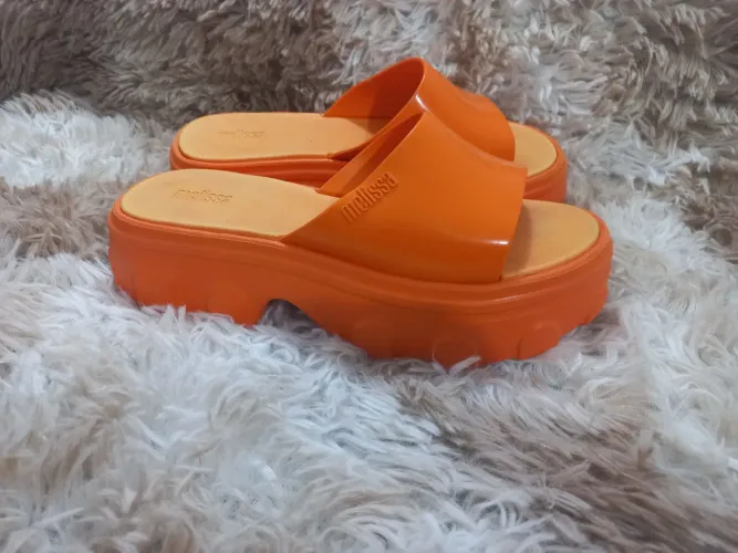 Tamanco sandalia melissa 36 laranja