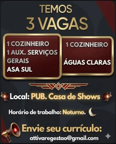 AUXILIAR SERVIÇOS GERAIS. ASA SUL. PUB