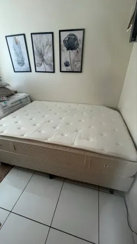 Cama casal Ecoflex - usada (Box e colchão) 