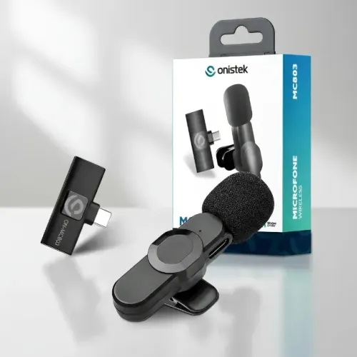 Microfone de Lapela sem Fio Conexão Type-C para Smartphone Android - ON-MC803