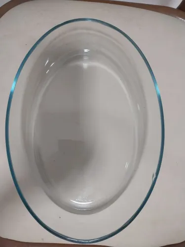 Travessa de vidro oval
