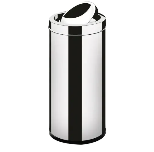 Lixeira de Inox com Tampa Basculante 16 Litros Martinazzo, Cromado
