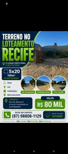 Vendo um terreno no bairro Loteamento Recife