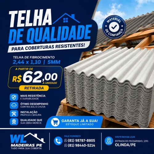 Telha de fibrocimento