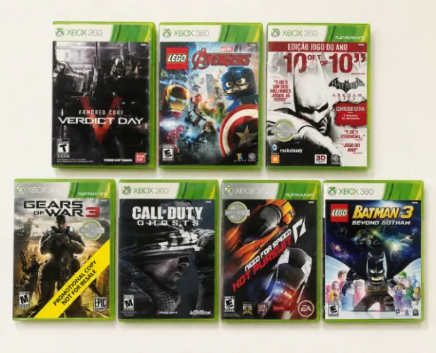 7 Jogos Originais Xbox 360 - Armored Core, Batman e Mais