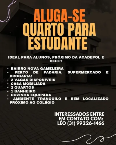 Aluguel de quartos mobiliada Com cozinha