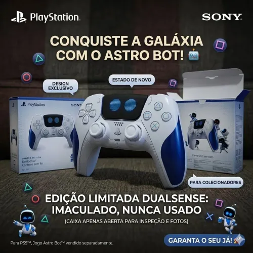Controle PS5 DualSense Edição Limitada Astro Bot (Nunca Usado!)