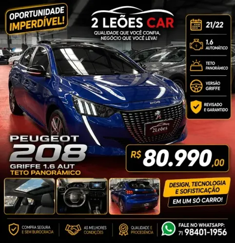 Peugeot 208 Griffe 1.6 Flex 16V 5P Aut. 2022