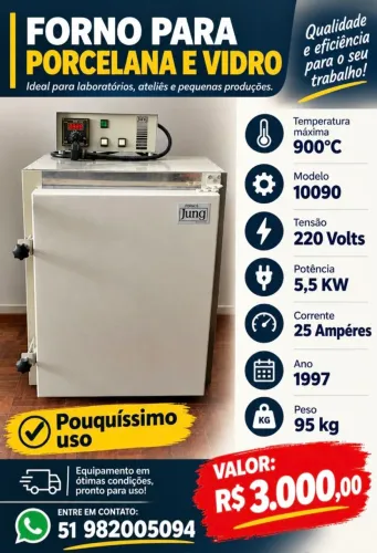 Forno para queima de porcelana e vidro