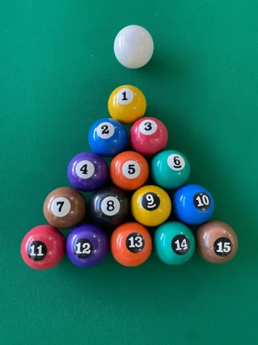 JOGO DE 15 BOLAS DE SINUCAS NUMERADAS + BOLÃO BRANCO