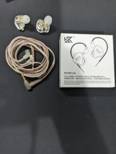 Fone KZ EDX Lite com microfone, In-ear, usado pouquíssimas vezes, completo
