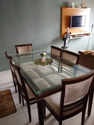 Mesa de vidro 6 lugares 