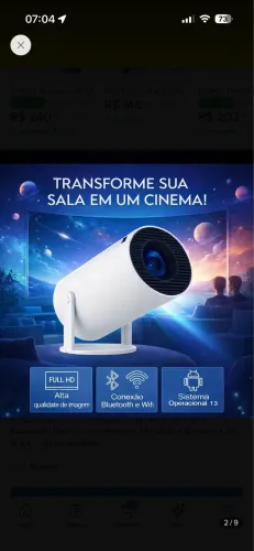Projetor cinema em casa