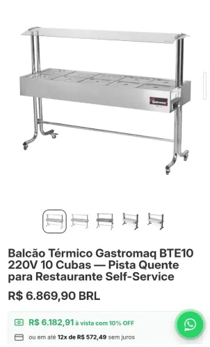 Vendo Buffet de 10 cubas
