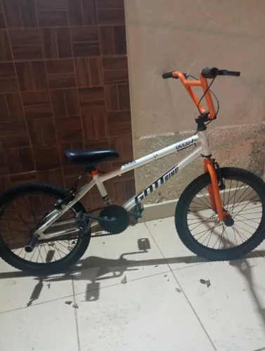 Bicicleta Infantil Aro 20 Bmx V-brake Branco e Laranja