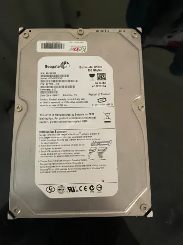 HD 400 GB Sata Perfeito