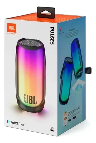 caixinha de som JBL pulse 5  potente com ledes de cores 360 graus 