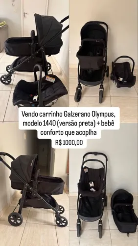 Carrinho Moisés+bebê conforto Galzerano