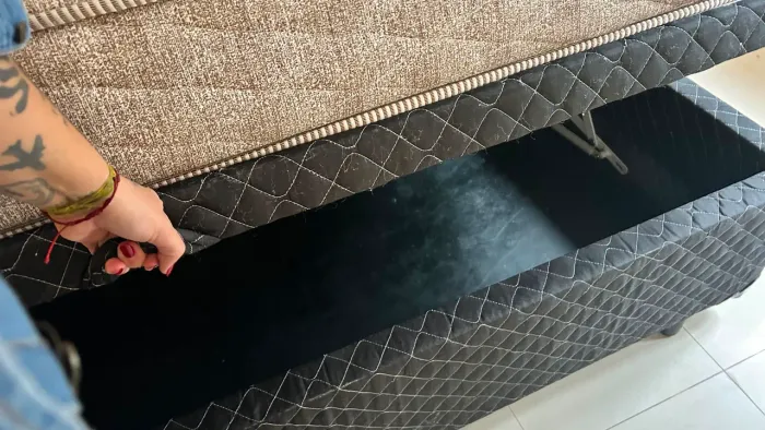 CAMA BOX SOLTEIRO COM BAÚ 