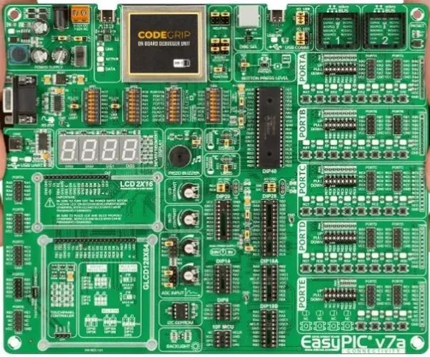 Placa de desenvolvimento Easy Pic V7a Microchip PIC