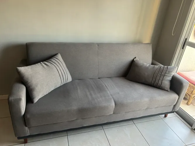 Sofá-cama 3 Lugares Casal Reclinável Facto e Linho Matrix Esther