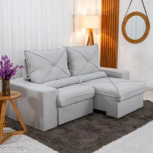 Lançamento com 50% OFF!! Sofá Retrátil Reclinável Tokio 2.00m Linho