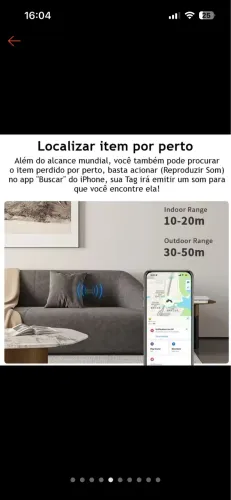 Smart Air Tag Rastreador Bluetooth para iPhone | Localizador App iOS Objetos Perdidos/Pet