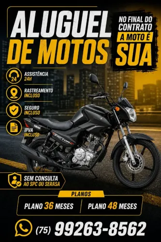 Aluguel, no final a moto é SUA