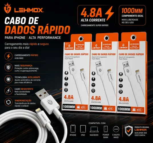 3 cabos USB para iPhone