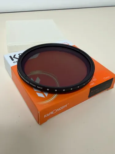 Filtro Lente Camera DSLR K&F Concept K-Series 77mm HMC Variable ND2-400 Polarizado