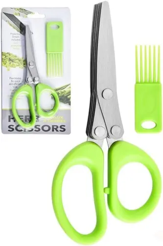 Tesoura de ervas 5 laminas inoxidável 