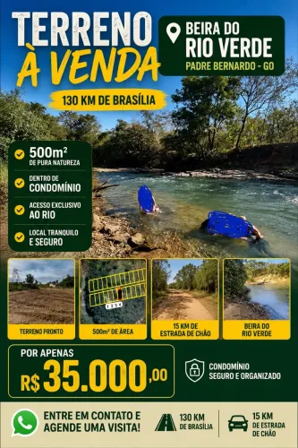 Lote na beira do rio verde