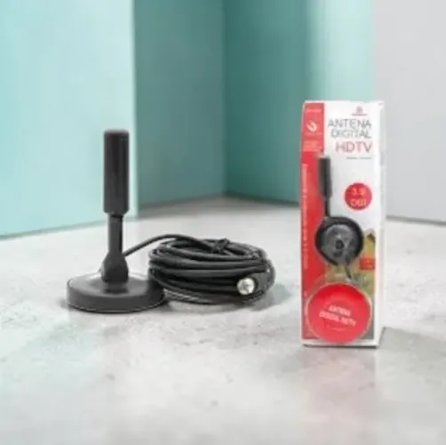 Antena HD Digital Interna/Externa - Alta Qualidade de Sinal 5 metros