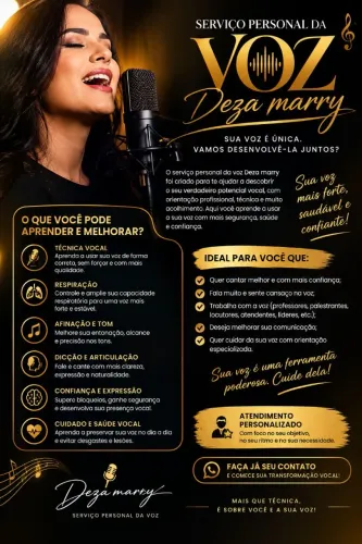Personal da voz cantando com segurança